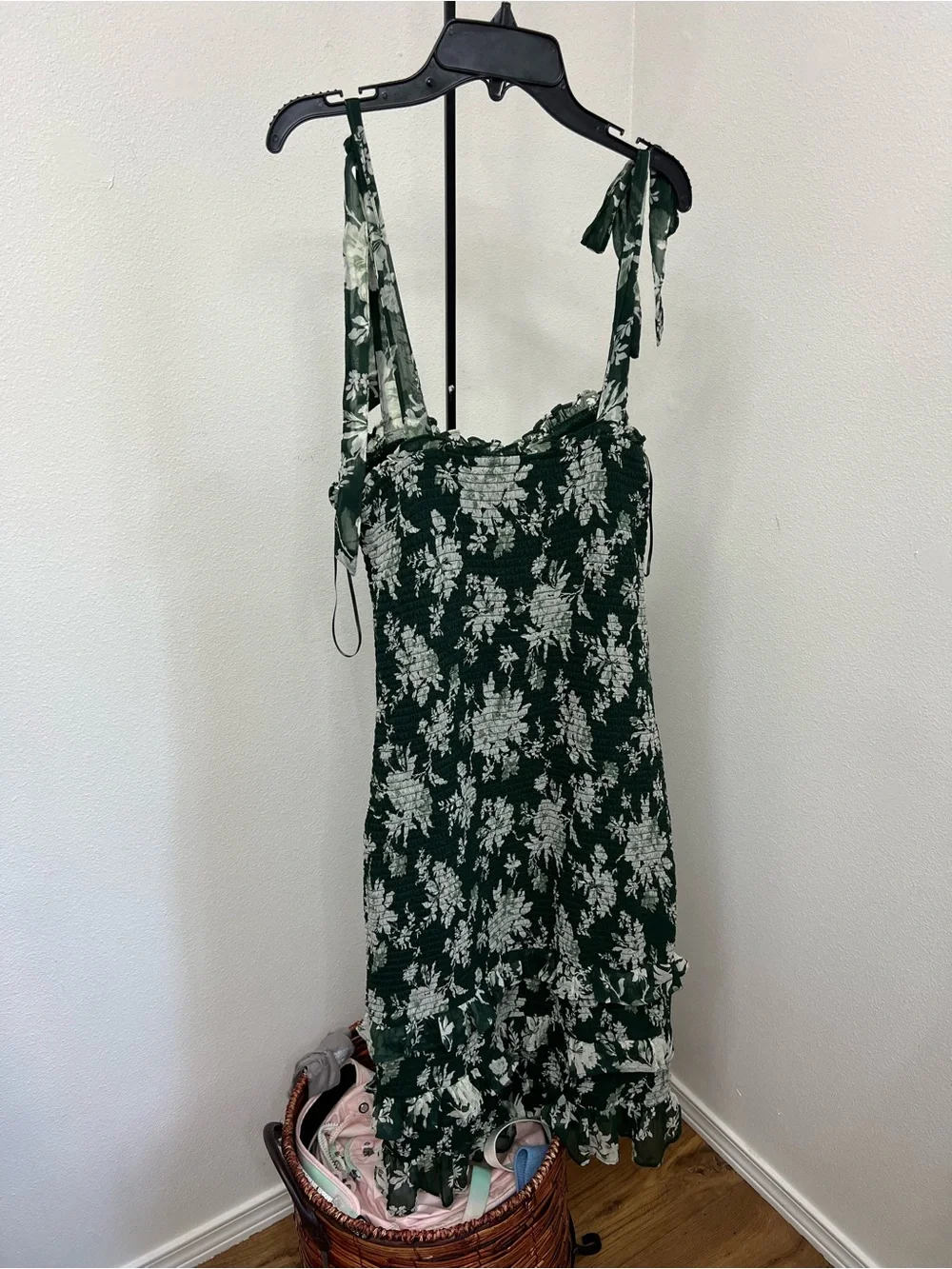 Abercrombie & Fitch Forest Green Floral Ruffle-Tier Maxi Dress